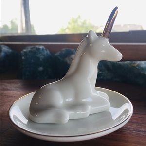 ✨LAST ONE✨Unicorn Ring Dish w/Gold Accents NWOT 🦄 Trinket Tray
